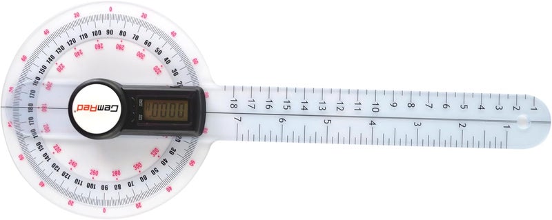GemRed 12" Digital Goniometer 360 Degree Physical Therapy Plastic Protractor for Joint Range of Motion ROM Measurement - Image 2